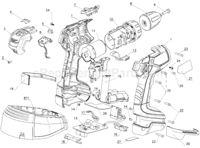 Part Location Diagram of 90503664 DeWALT Screw